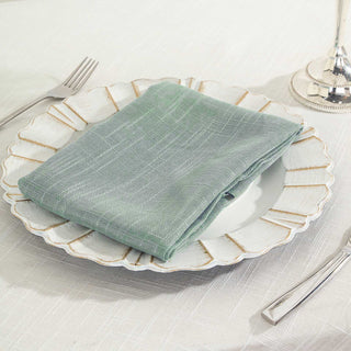 Dusty Blue Slubby Textured Cloth Dinner Napkins: The Perfect Addition to Your Table Setting