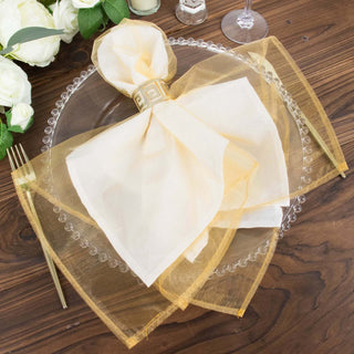 Enhance Your Dining Experience with Gold Sheer Organza Decorative Dinner Table Napkins Enhance Your Dining Experience with Gold Sheer Organza Decorative Dinner Table Napkins