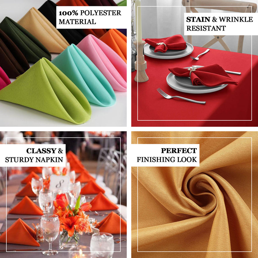 5 Pack | Red Seamless Cloth Dinner Napkins, Wrinkle Resistant Linen | 17inchx17inch