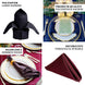 5 Pack | Black Seamless Cloth Dinner Napkins, Reusable Linen | 20inchx20inch