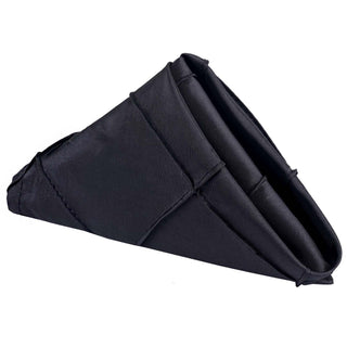 Black fabric napkin holder in a triangular shape