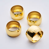 4 Pack Metallic Gold Hammered Napkin Rings