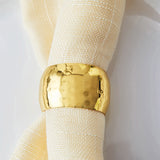 4 Pack Metallic Gold Hammered Napkin Ring