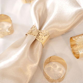 Add a Touch of Elegance with Metallic Gold Butterfly Napkin Rings