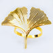 4 Pack | Gold Ginkgo Leaf Napkin Rings, Linen Napkin Holders - Metallic Ornate Design#whtbkgd