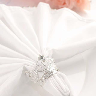 Add Glamour to Your Table with Silver Metal Crown Rhinestone Napkin Rings Add Glamour to Your Table with Silver Metal Crown Rhinestone Napkin Rings