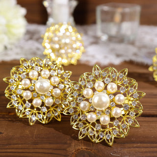 Enhance Your Table Decor with Pearl and Diamond Napkin Rings