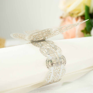 Make a Statement with Shimmery Laser Cut Butterfly Napkin Rings