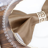 5 Pack | Taupe Seamless Satin Cloth Dinner Napkins, Wrinkle Resistant