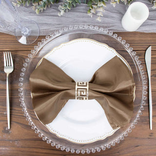 Taupe Seamless Satin Cloth Dinner Napkins Taupe Seamless Satin Cloth Dinner Napkins