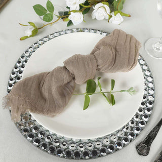 Natural Gauze Cheesecloth Boho Dinner Napkins Natural Gauze Cheesecloth Boho Dinner Napkins
