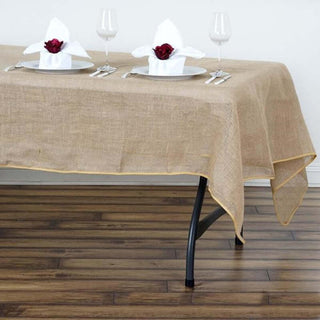 Add a Rustic Touch to Your Tablescape with the Natural Rectangle Burlap Rustic Tablecloth Add a Rustic Touch to Your Tablescape with the Natural Rectangle Burlap Rustic Tablecloth