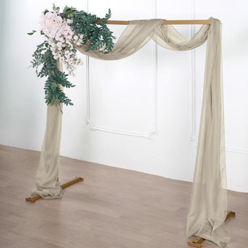 18ft Natural Sheer Organza Wedding Arch Drapery Fabric, Window Scarf Valance