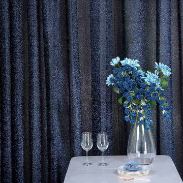20ftx10ft Navy Blue Metallic Shimmer Tinsel Event Curtain Drapes, Backdrop Event Panel