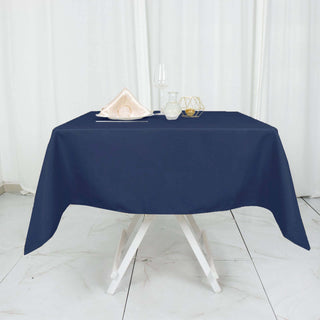 Elevate Your Event with the Navy Blue Premium Polyester Square Tablecloth Elevate Your Event with the Navy Blue Premium Polyester Square Tablecloth
