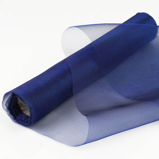 Navy Blue Sheer Chiffon Fabric Bolt - Add Elegance to Your Event Decor