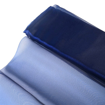 54"x10yd Navy Blue Solid Sheer Chiffon Fabric Bolt, DIY Voile Drapery Fabric