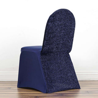 Elevate Your Event with the Navy Blue Spandex Stretch Banquet Chair Cover Elevate Your Event with the Navy Blue Spandex Stretch Banquet Chair Cover