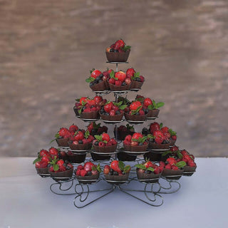Elegant Silver 5-Tier Cupcake Holder Stand Elegant Silver 5-Tier Cupcake Holder Stand