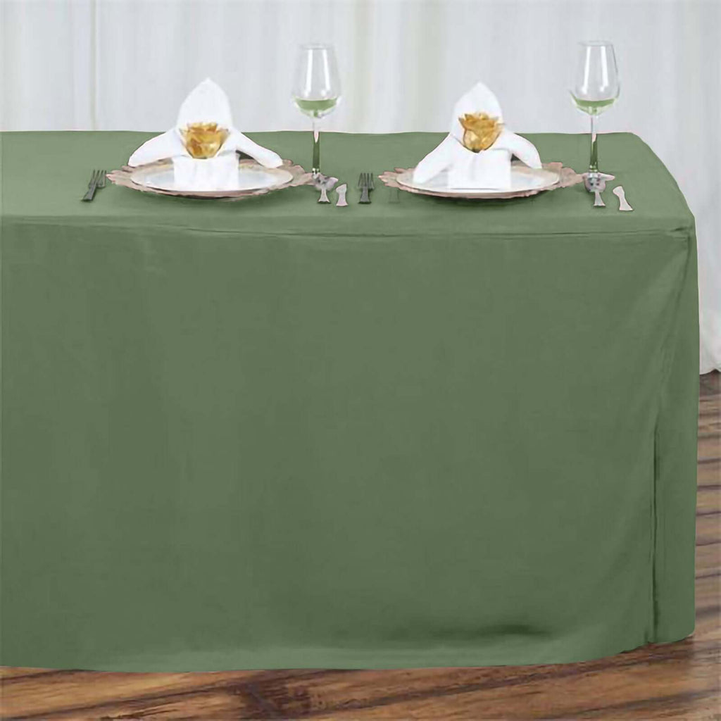 Polyester Poplin Fitted, Box Cover Tablecloth (Kelly Green, 72
