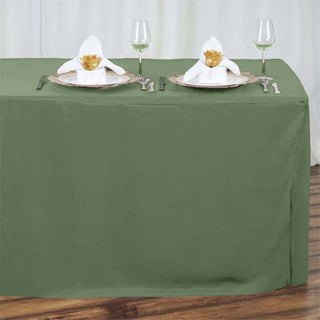 Unleash Your Creativity with the 6ft Olive Green Fitted Polyester Rectangular Table Cover Unleash Your Creativity with the 6ft Olive Green Fitted Polyester Rectangular Table Cover