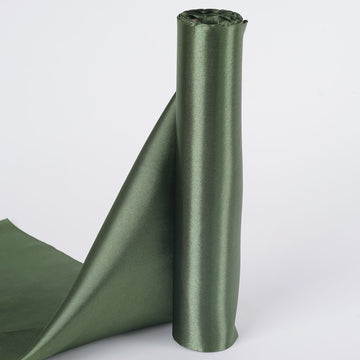 12"x10 Yards Olive Green Satin Fabric Bolt, DIY Craft Wholesale Fabric
