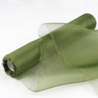 Elevate Your Event Decor with Olive Green Sheer Chiffon Fabric