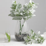 2 Stems | 24inch Tall Frosted Green Artificial Lambs Ear Leaf Indoor Plant