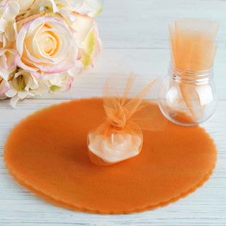 Orange Sheer Nylon Tulle Circles for Stunning DIY Crafts