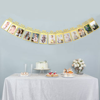 Adorable and Memorable: 12 Month Milestone 1st Birthday Party Photo Backdrop Hanging Banner