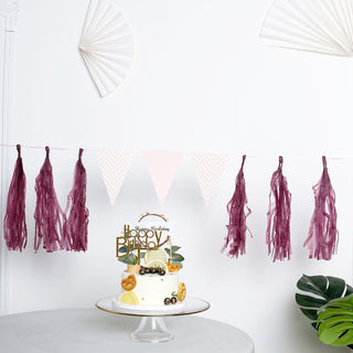 Add a Splash of Elegance to Your Event with Eggplant Tissue Paper Tassel Garland