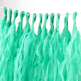 12 Pack | Pre-Tied Teal Tissue Paper Tassel Garland With String, Hanging Fringe Party Streamer Backdrop Decor#whtbkgd