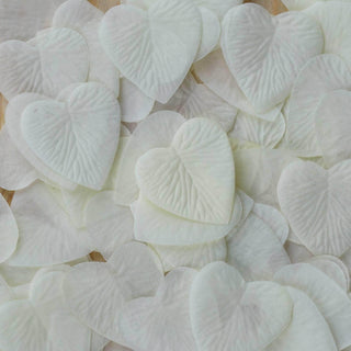 White heart-shaped petals arranged closely together.