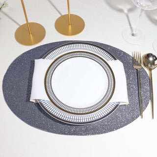 Add Sparkle and Elegance to Your Table with Charcoal Gray Sparkle Placemats