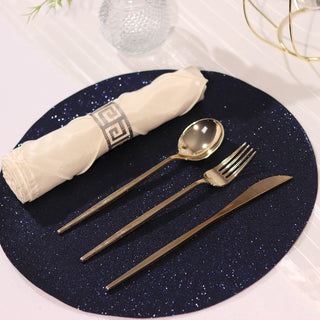 Add a Touch of Elegance to Your Table with Navy Blue Sparkle Placemats