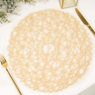 Elevate Your Tablescapes with Beige Woven Fiber Placemats Elevate Your Tablescapes with Beige Woven Fiber Placemats