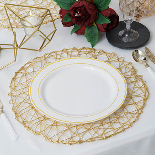 Create a Stunning Table Setting with Gold Metallic String Woven Placemats