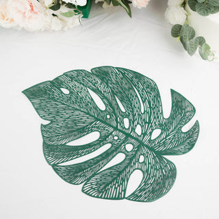 Green Monstera Leaf Vinyl Placemats: The Perfect Table Accessory