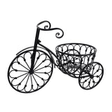 22inch Black Metal Tricycle Planter Basket, Decorative Plant Stand For Indoor/Outdoor#whtbkgd