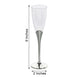 6 Pack | 5oz Clear / Silver Plastic Champagne Flutes, Disposable Glasses With Detachable Base