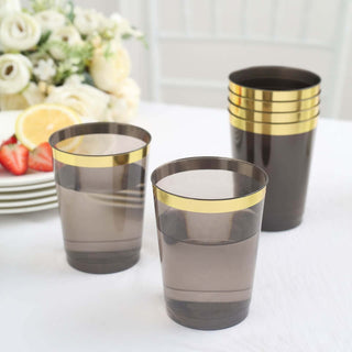 Stylish and Versatile Black Crystal Disposable Tumbler Drink Glasses With Silver Rim Stylish and Versatile Black Crystal Disposable Tumbler Drink Glasses With Silver Rim