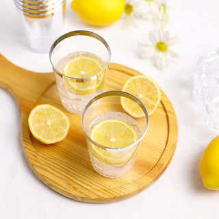 Clear Crystal Disposable Tumbler Drink Glasses With Silver Rim Clear Crystal Disposable Tumbler Drink Glasses With Silver Rim