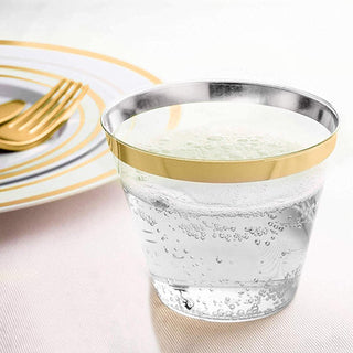 Make a Statement with our Gold Crystal Collection Plastic Tumblers