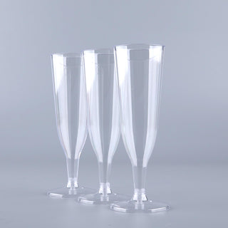 Create Unforgettable Moments with Clear Plastic Hollow Stem Champagne Flute Glasses