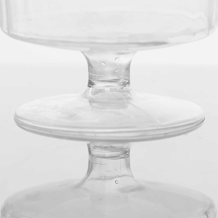 12 Pack | 8oz Clear Short Stem Plastic Wine Glasses, Disposable Wine Cups