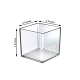 12 Pack | Clear Plastic Food Grade Favor Candy Box, Disposable Wedding Dessert Cube - 2"x2"x2"