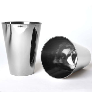 Shimmering Silver Disposable Plastic Party Cups