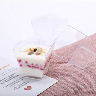 12 Pack Clear Square Plastic Dessert Cups - Perfect for Elegant Events