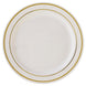 10 Pack | 10inch Très Chic Gold Rim Ivory Disposable Dinner Plates, Plastic Party Plates