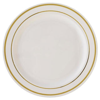 Create a Stunning Tablescape with Gold Rim Ivory Disposable Dinner Plates